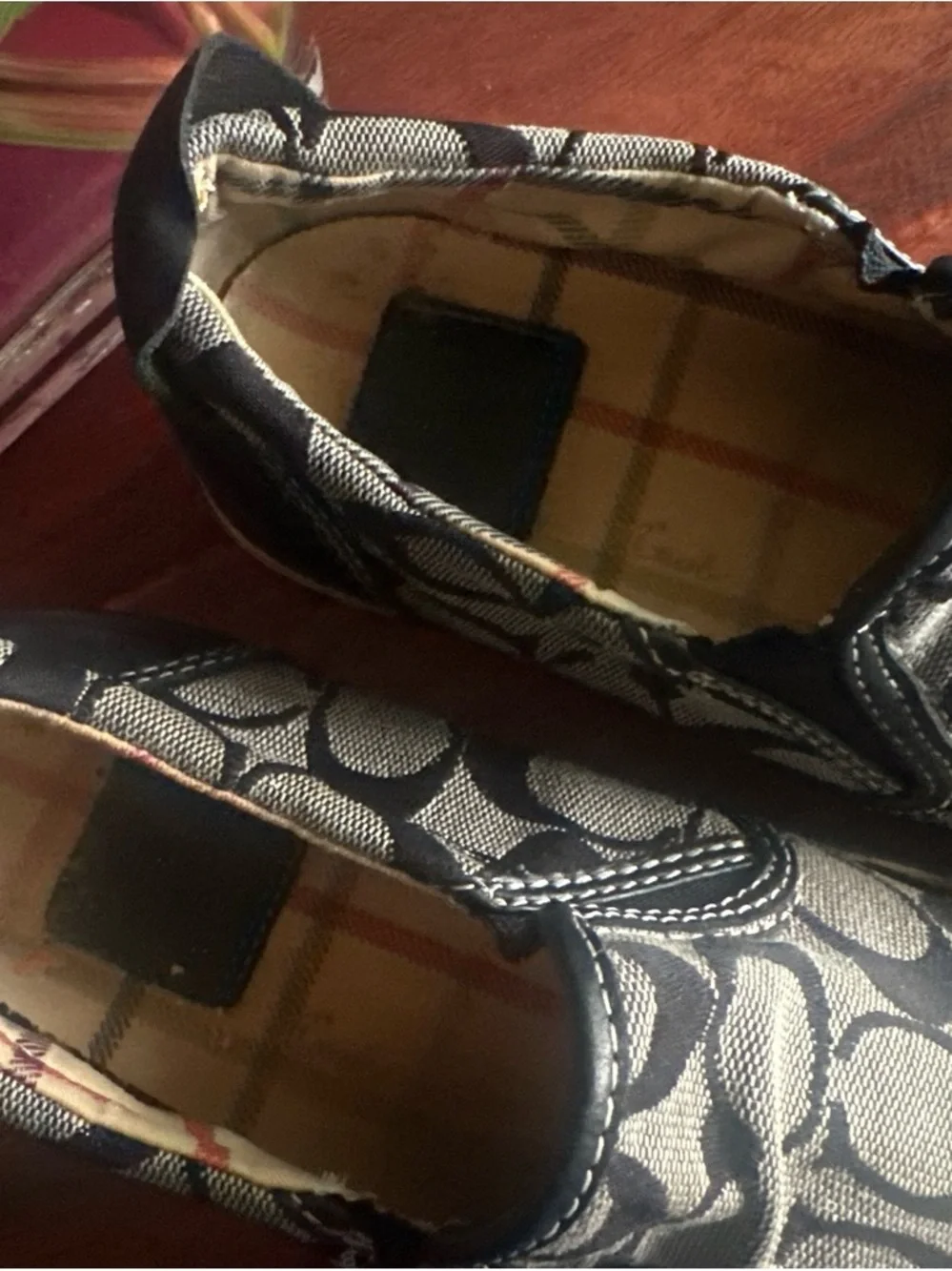 Coach Black and Taupe Signature Slip-On Sneakers